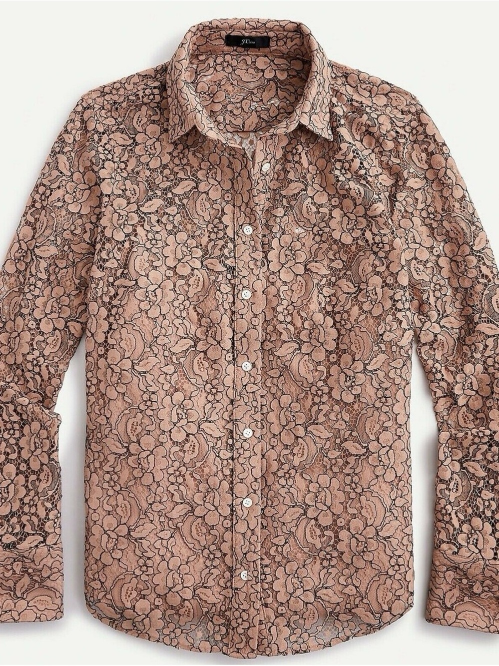 J Crew Floral Lace Button-Down Shirt